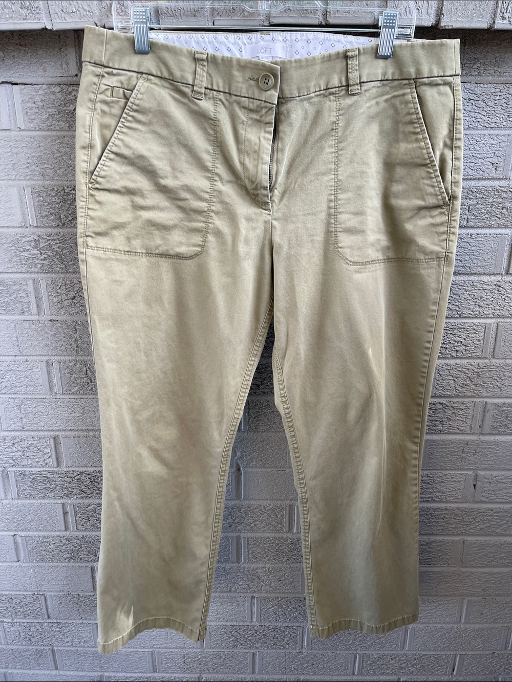 LOFT Cargo Pant- Light Olive- Cropped- size 12